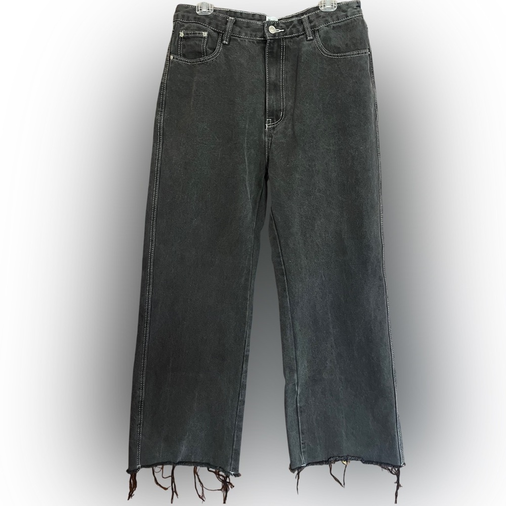 Princess Polly Black Flare Wide Leg Jeans